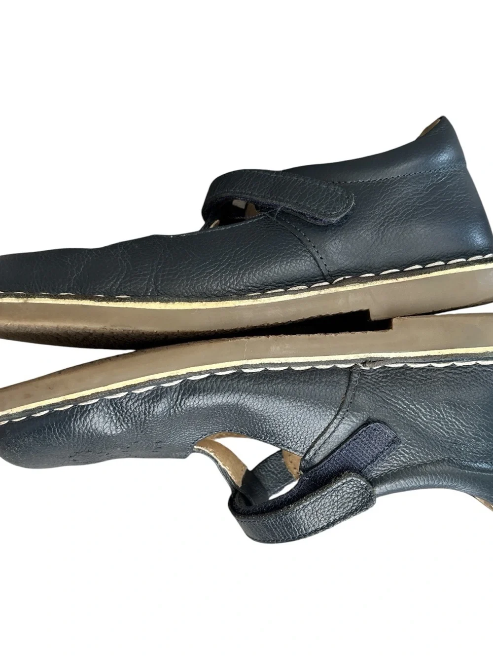 Mini Boden Navy Leather Mary Jane Shoes with Hook-and-Loop Strap 33 US(1.2-2)
